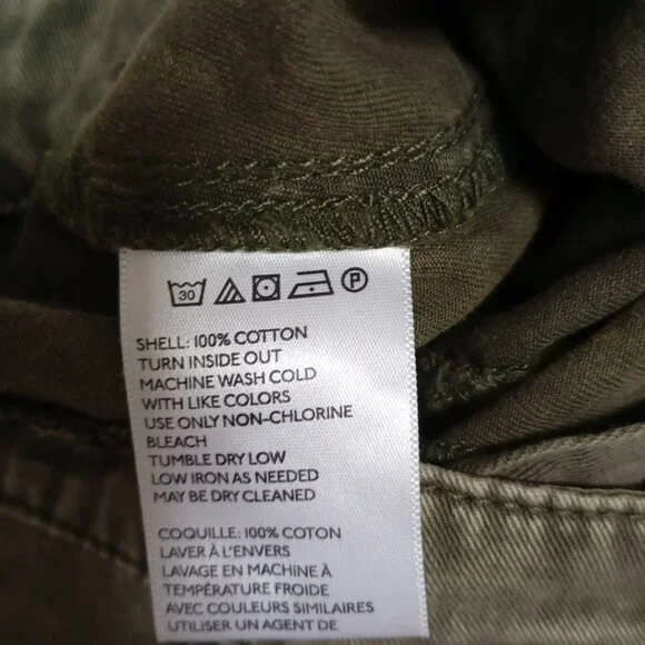 Ecote 100% Cotton Olive Green Cargo Pants With Zippers Size 28 Womens - Picture 3 of 12